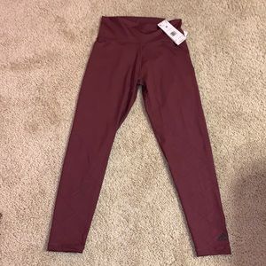 adidas Maroon High-Rise Leggings